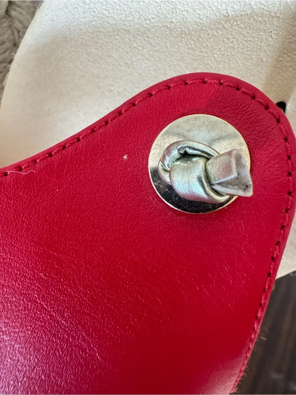 Neiman Marcus Red Leather Espadrille Thong Sandals - Women's